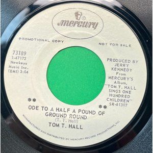 Tom T Hall Ode to Half a Pound / Pinto the Wonder Horse is Dead 45 Country Promo